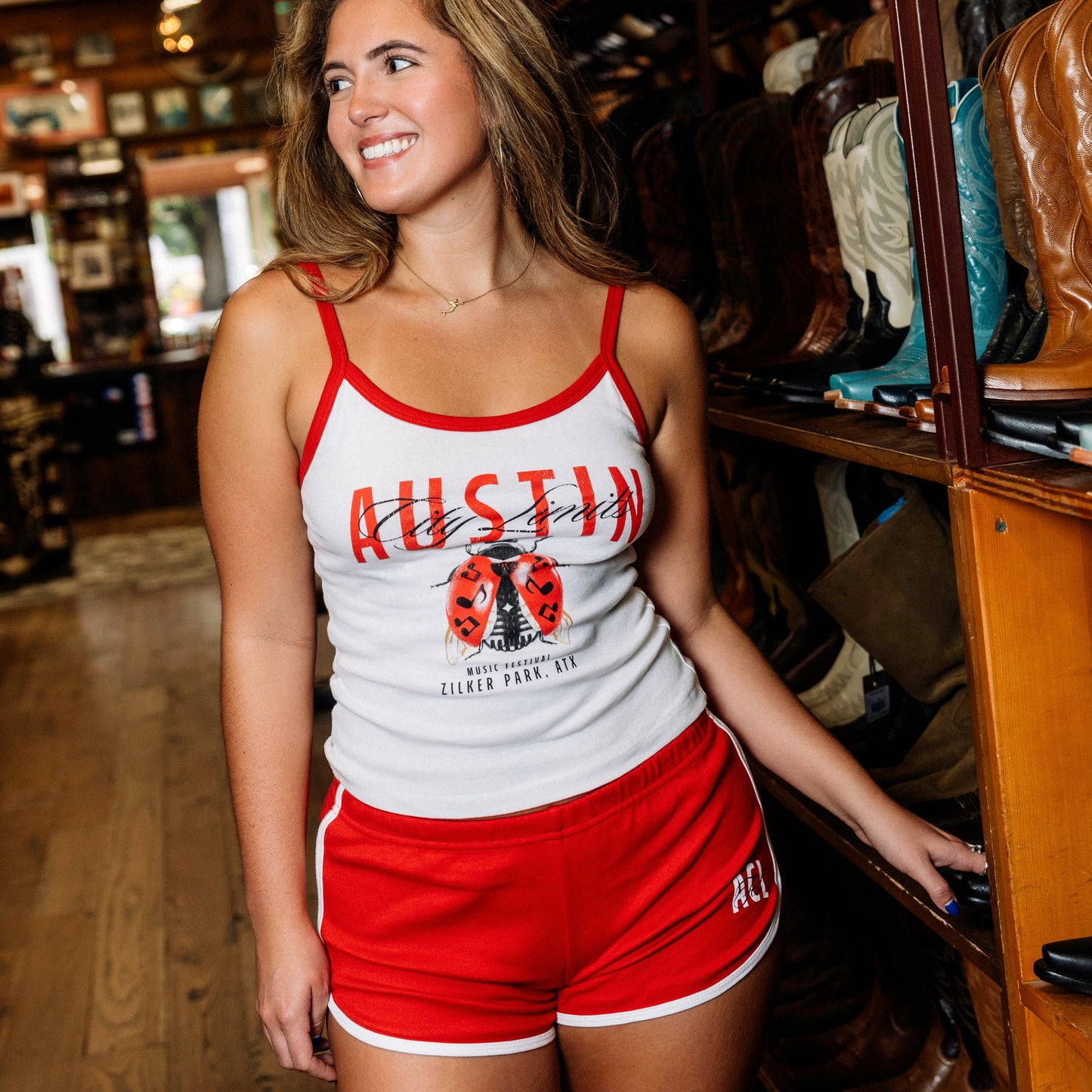 Women's Ladybug Spaghetti Tank