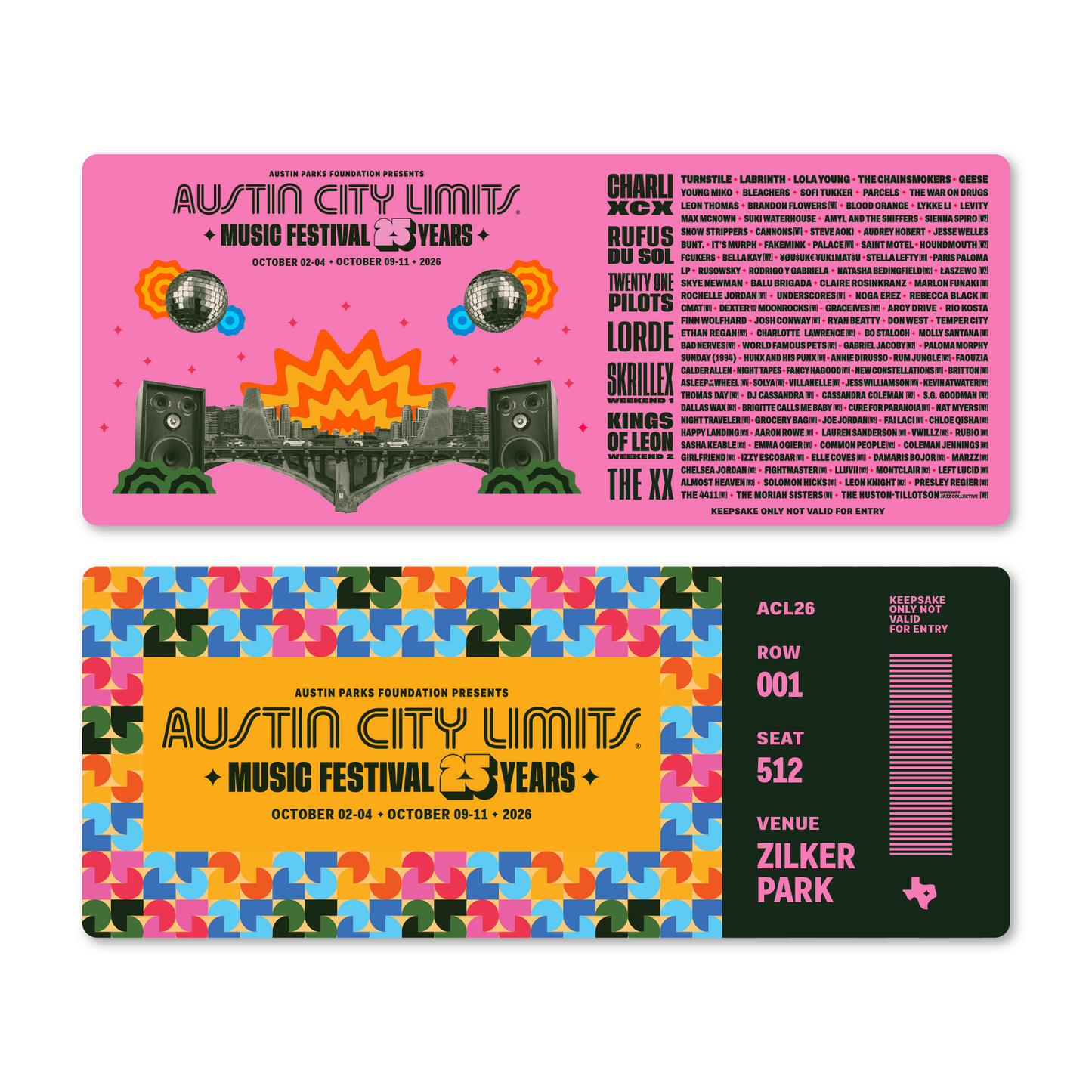 2026 ACL Souvenir Ticket